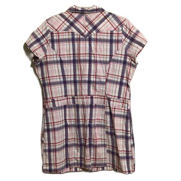 Women’s S B, Collared,Button Down,Roll Tab Sleeves Mini Dress, Multi Colors, 2XL - Picture 2 of 7